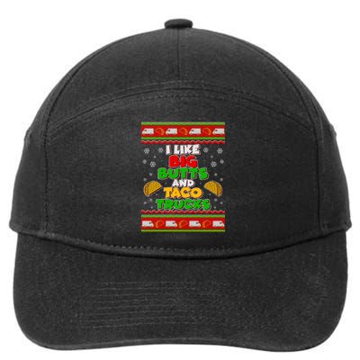Funny I Like Big Butts and Tacos Trucks Ugly Christmas 7-Panel Snapback Hat