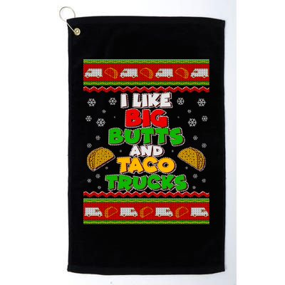 Funny I Like Big Butts and Tacos Trucks Ugly Christmas Golf Towel