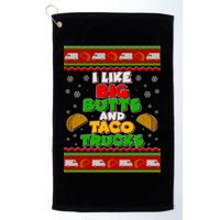 Funny I Like Big Butts and Tacos Trucks Ugly Christmas Golf Towel