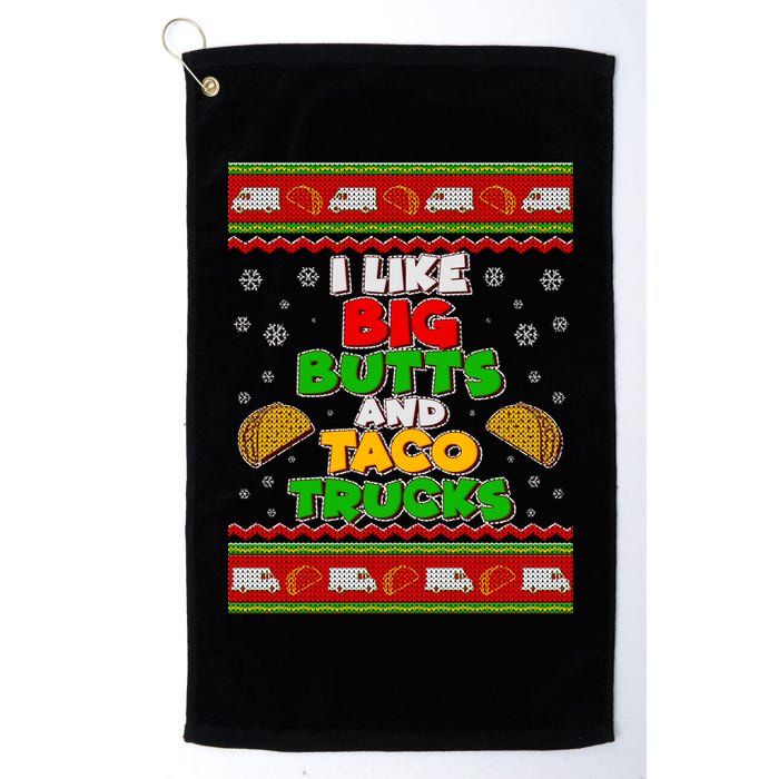 Funny I Like Big Butts and Tacos Trucks Ugly Christmas Golf Towel