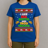 Funny I Like Big Butts and Tacos Trucks Ugly Christmas T-Shirt