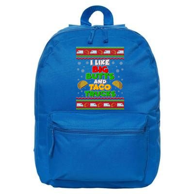 Funny I Like Big Butts and Tacos Trucks Ugly Christmas 16 in Basic Backpack