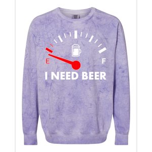 Funny I Need Beer Gas Meter  Colorblast Crewneck Sweatshirt