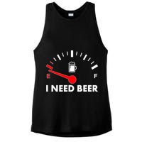 Funny I Need Beer Gas Meter  Ladies PosiCharge Tri-Blend Wicking Tank