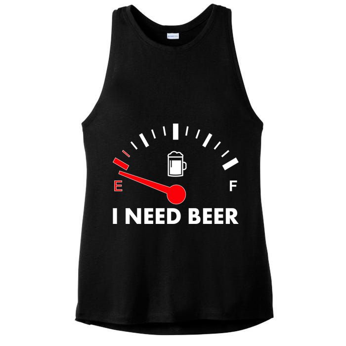 Funny I Need Beer Gas Meter  Ladies PosiCharge Tri-Blend Wicking Tank