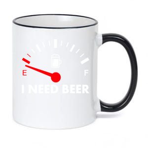 Funny I Need Beer Gas Meter  11oz Black Color Changing Mug