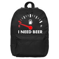 Funny I Need Beer Gas Meter  16 in Basic Backpack