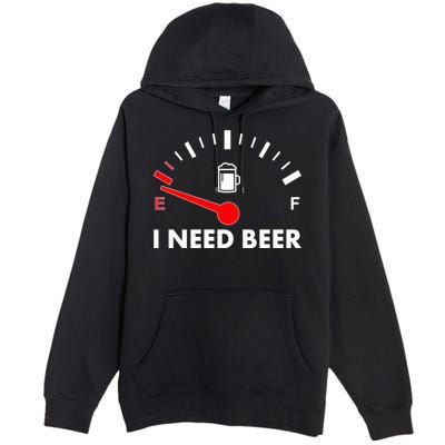 Funny I Need Beer Gas Meter  Premium Pullover Hoodie