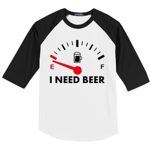 Funny I Need Beer Gas Meter  Baseball Sleeve Shirt