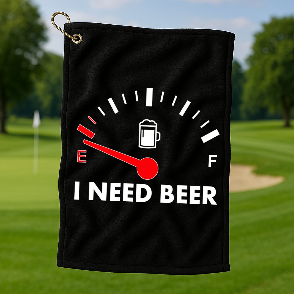 Funny I Need Beer Gas Meter  Golf Towel