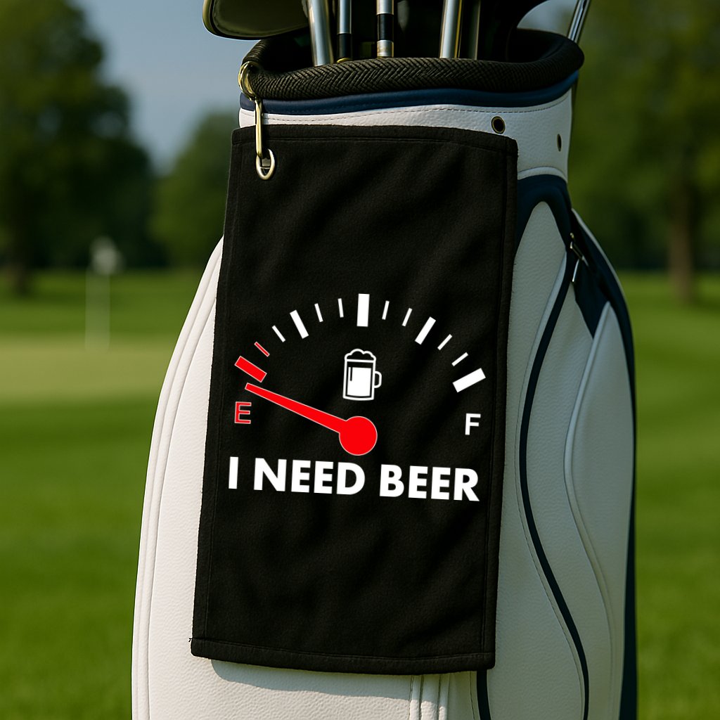 Funny I Need Beer Gas Meter  Golf Towel