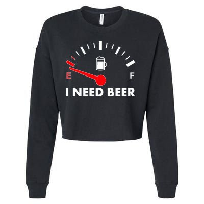 Funny I Need Beer Gas Meter  Cropped Pullover Crew