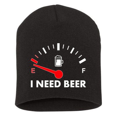 Funny I Need Beer Gas Meter  Short Acrylic Beanie