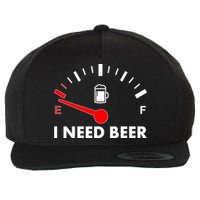 Funny I Need Beer Gas Meter  Wool Snapback Cap