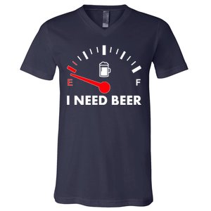 Funny I Need Beer Gas Meter  V-Neck T-Shirt