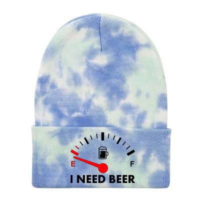 Funny I Need Beer Gas Meter  Tie Dye 12in Knit Beanie