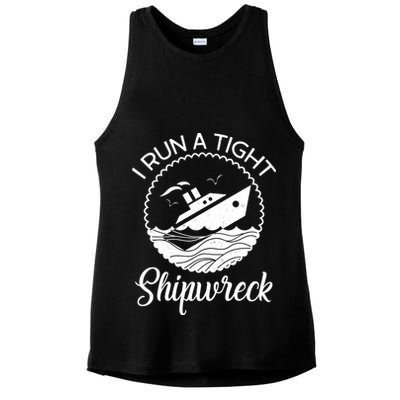 Funny I Run a Tight Shipwreck Ladies PosiCharge Tri-Blend Wicking Tank