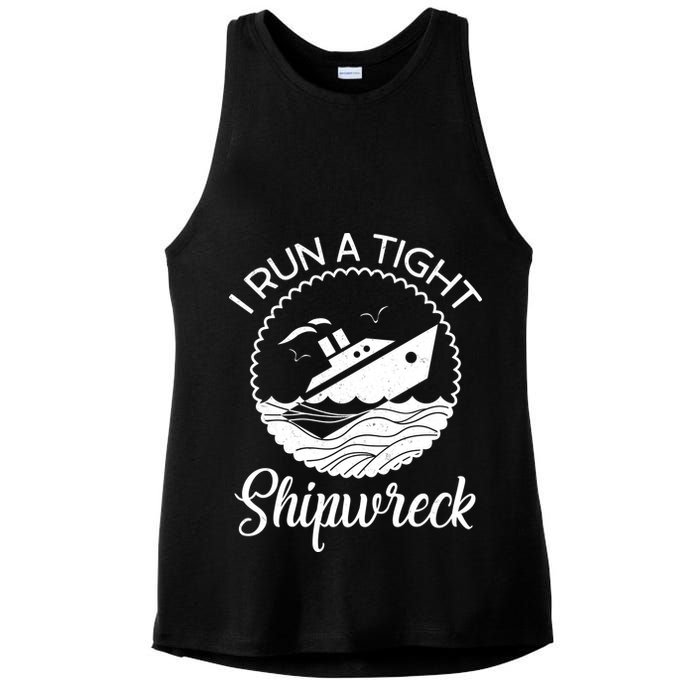 Funny I Run a Tight Shipwreck Ladies PosiCharge Tri-Blend Wicking Tank