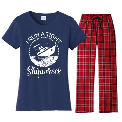 Funny I Run a Tight Shipwreck Women's Flannel Pajama Set