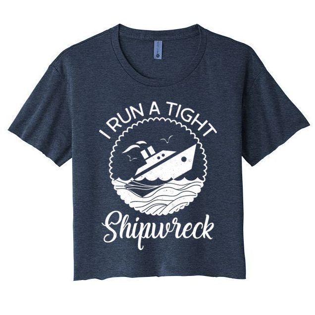 Funny I Run a Tight Shipwreck Crop Top
