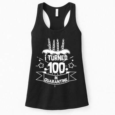Funny I Turned 100 In Quarantine 100th Birthday Womens Tank Top