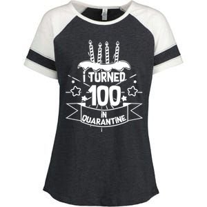 Funny I Turned 100 In Quarantine 100th Birthday Enza Ladies Jersey Colorblock Tee