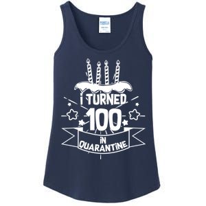 Funny I Turned 100 In Quarantine 100th Birthday Ladies Essential Tank