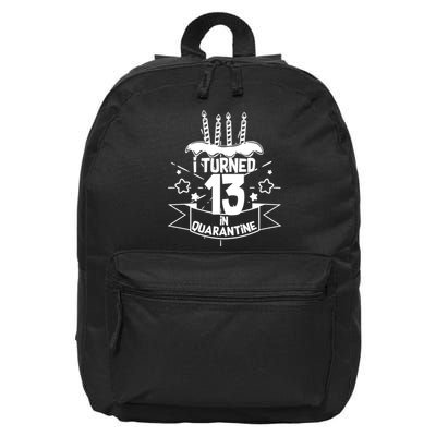 Funny I Turned 13 In Quarantine 13th Birthday 16 in Basic Backpack