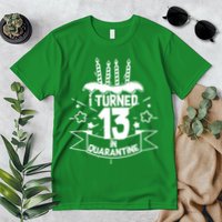 Funny I Turned 13 In Quarantine 13th Birthday Premium T-Shirt
