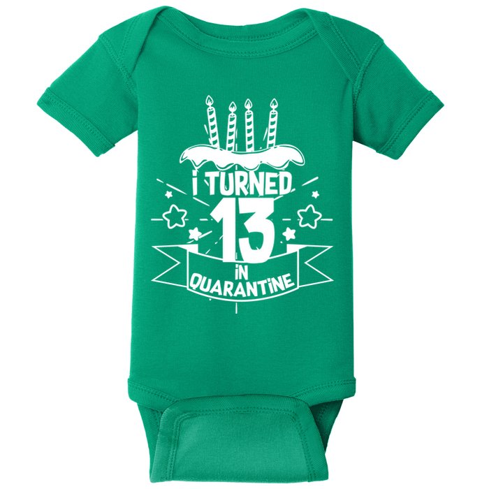Funny I Turned 13 In Quarantine 13th Birthday Baby Bodysuit