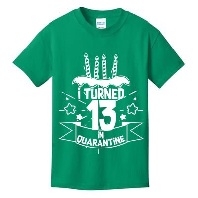 Funny I Turned 13 In Quarantine 13th Birthday Kids T-Shirt