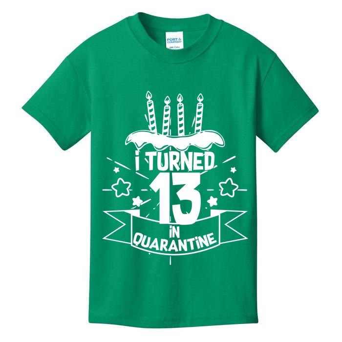 Funny I Turned 13 In Quarantine 13th Birthday Kids T-Shirt