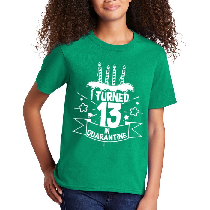 Funny I Turned 13 In Quarantine 13th Birthday Kids T-Shirt