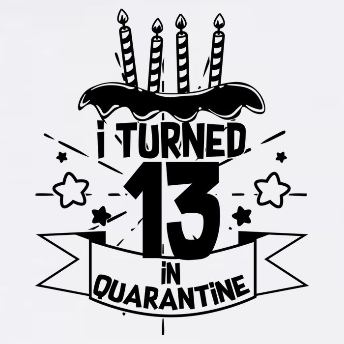 Funny I Turned 13 In Quarantine 13th Birthday Garment-Dyed Sweatshirt