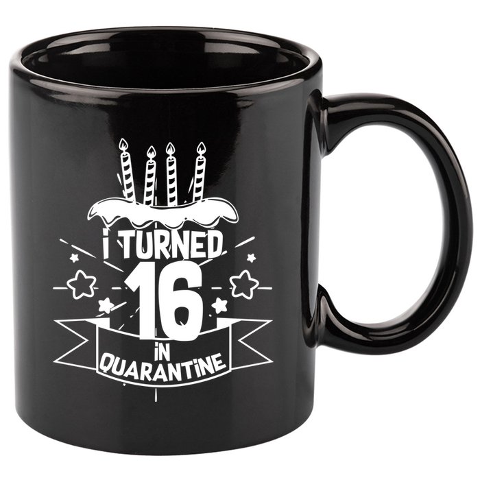 Funny I Turned 16 In Quarantine 16th Birthday 11oz C Handle Ceramic Mug