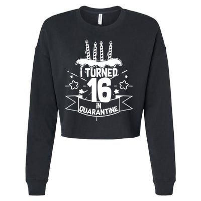 Funny I Turned 16 In Quarantine 16th Birthday Cropped Pullover Crew