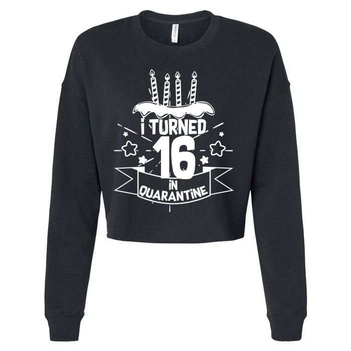 Funny I Turned 16 In Quarantine 16th Birthday Cropped Pullover Crew