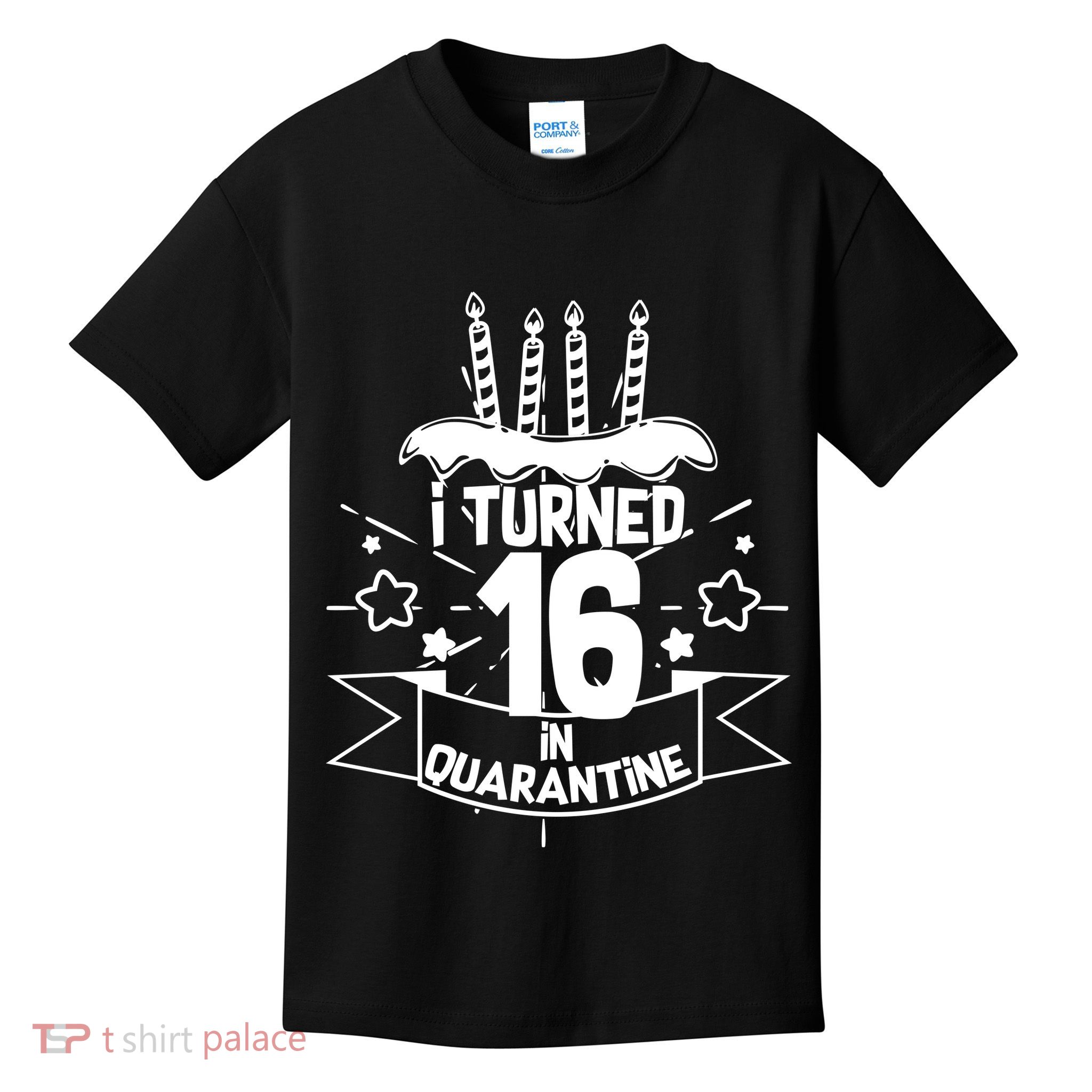 Funny I Turned 16 In Quarantine 16th Birthday Kids T-Shirt