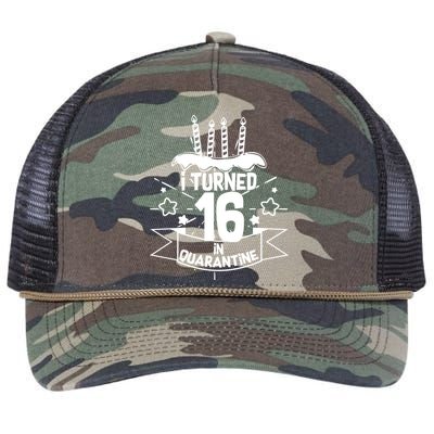 Funny I Turned 16 In Quarantine 16th Birthday Retro Rope Trucker Hat Cap