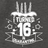 Funny I Turned 16 In Quarantine 16th Birthday Vector Backpack