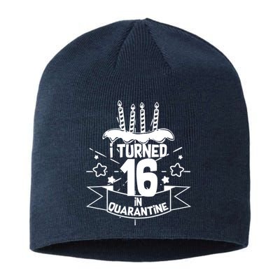 Funny I Turned 16 In Quarantine 16th Birthday Sustainable Beanie