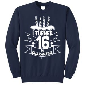 Funny I Turned 16 In Quarantine 16th Birthday Tall Sweatshirt