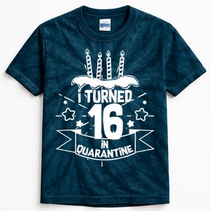 Funny I Turned 16 In Quarantine 16th Birthday Kids Tie-Dye T-Shirt