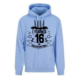 Funny I Turned 16 In Quarantine 16th Birthday Unisex Surf Hoodie