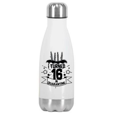 Funny I Turned 16 In Quarantine 16th Birthday Stainless Steel Insulated Water Bottle