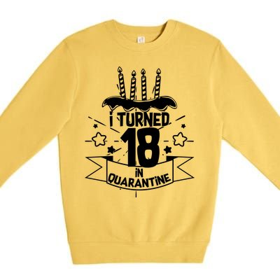 Funny I Turned 18 In Quarantine 18th Birthday Premium Crewneck Sweatshirt