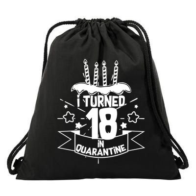 Funny I Turned 18 In Quarantine 18th Birthday Drawstring Bag