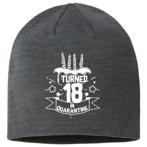 Funny I Turned 18 In Quarantine 18th Birthday Sustainable Beanie