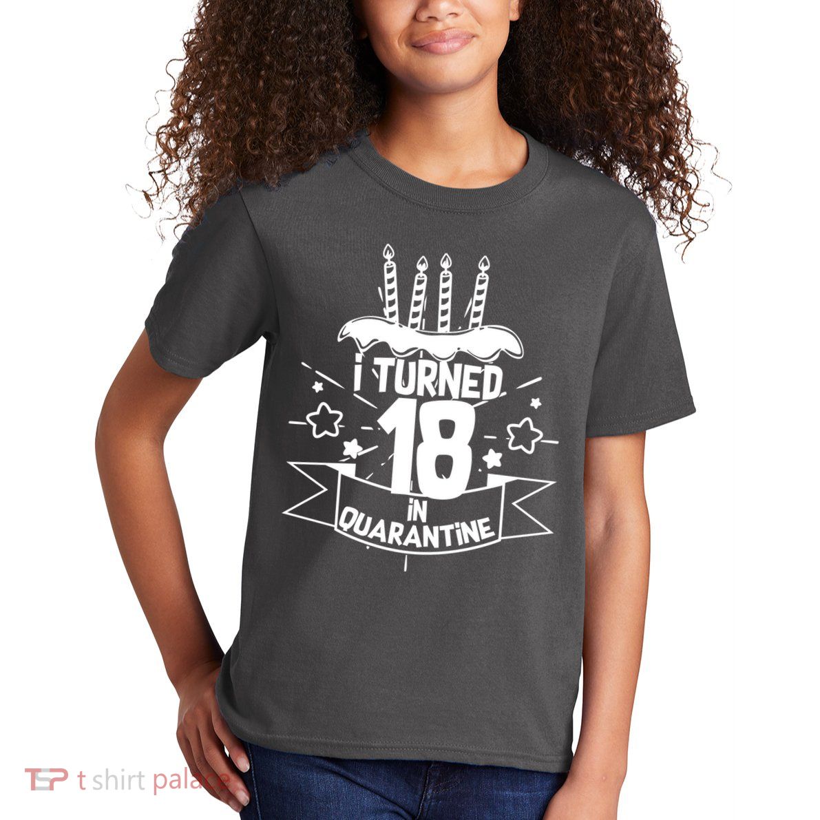 Funny I Turned 18 In Quarantine 18th Birthday Kids T-Shirt