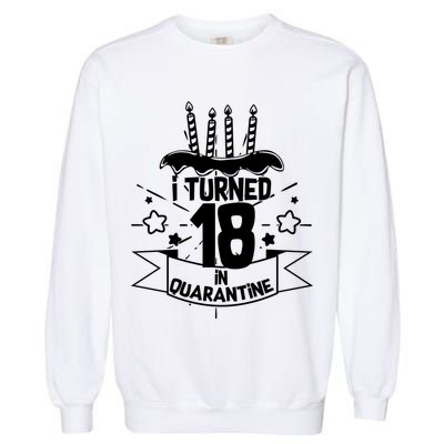 Funny I Turned 18 In Quarantine 18th Birthday Garment-Dyed Sweatshirt